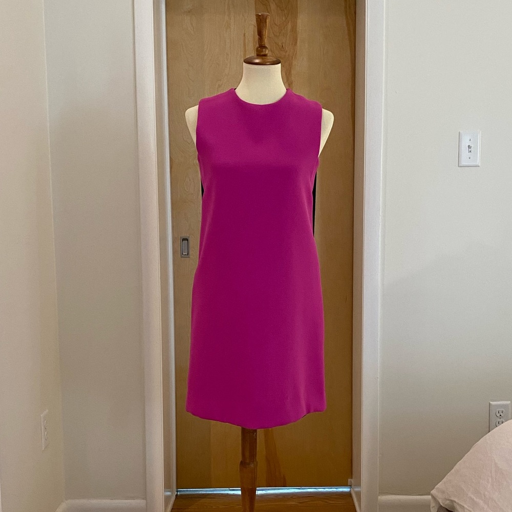 NWT Fuscia cocktail dress with back cape & zipper